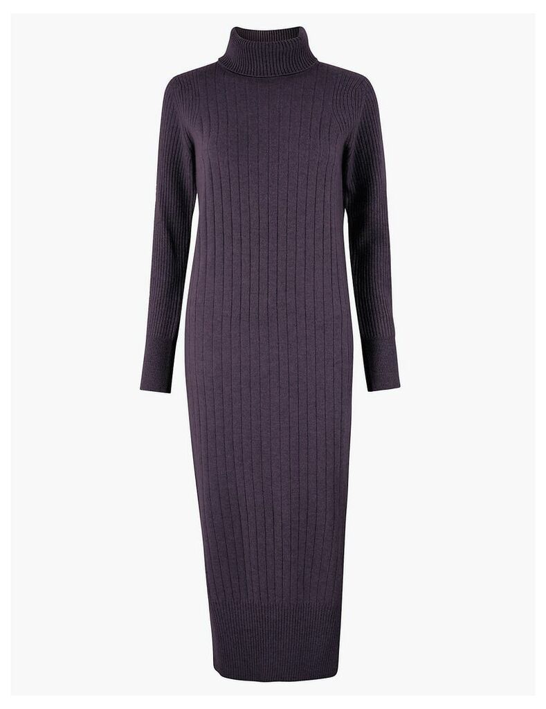 Autograph Pure Cashmere Ribbed Knitted Dress