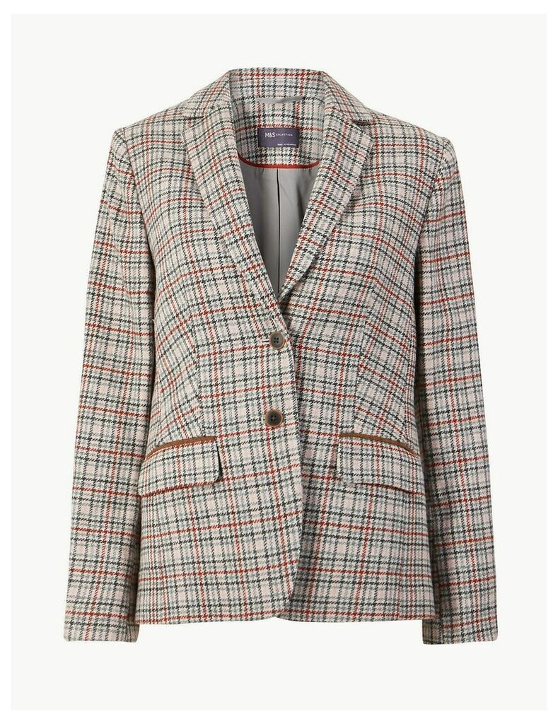 M&S Collection Checked Slim Fit Blazer