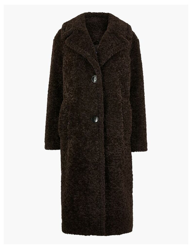 M&S Collection Faux Fur Teddy Coat