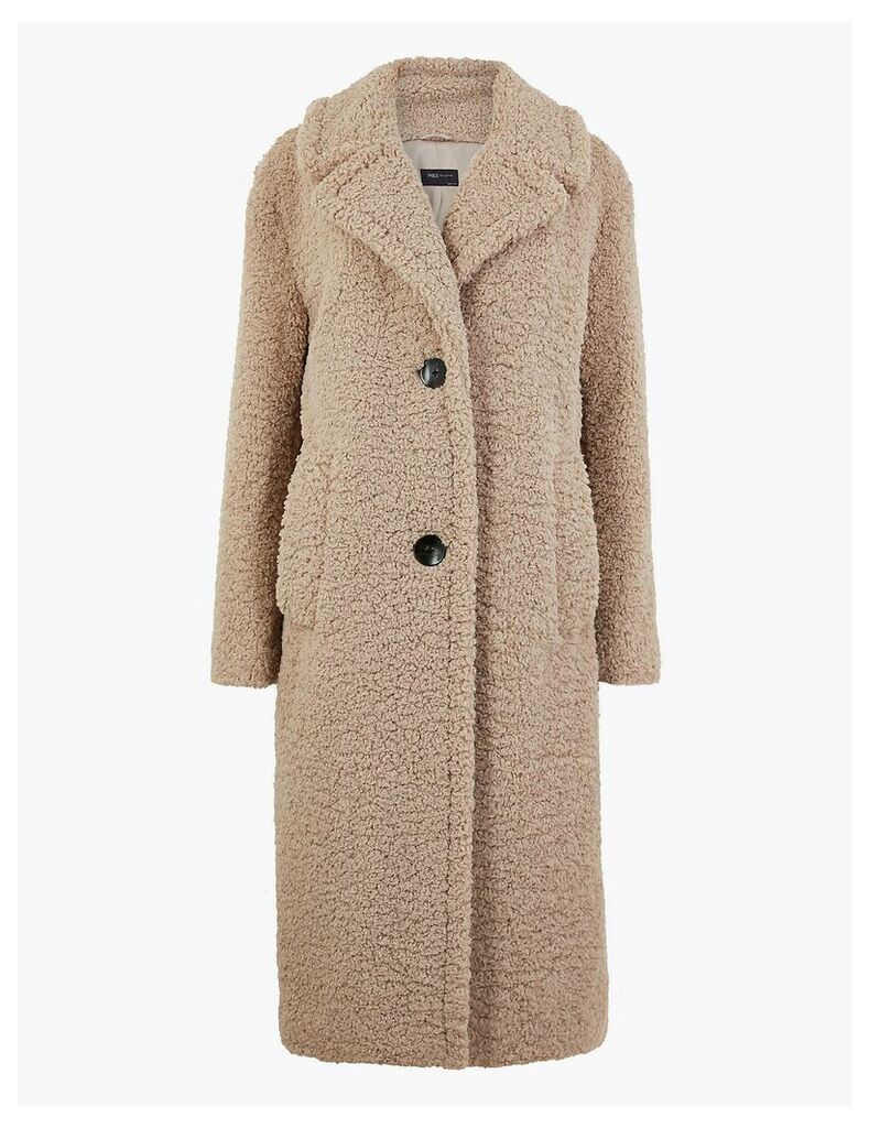 M&S Collection Faux Fur Teddy Coat