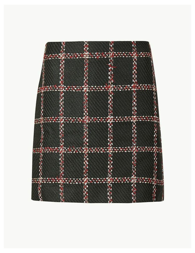 M&S Collection Checked Pencil Mini Skirt