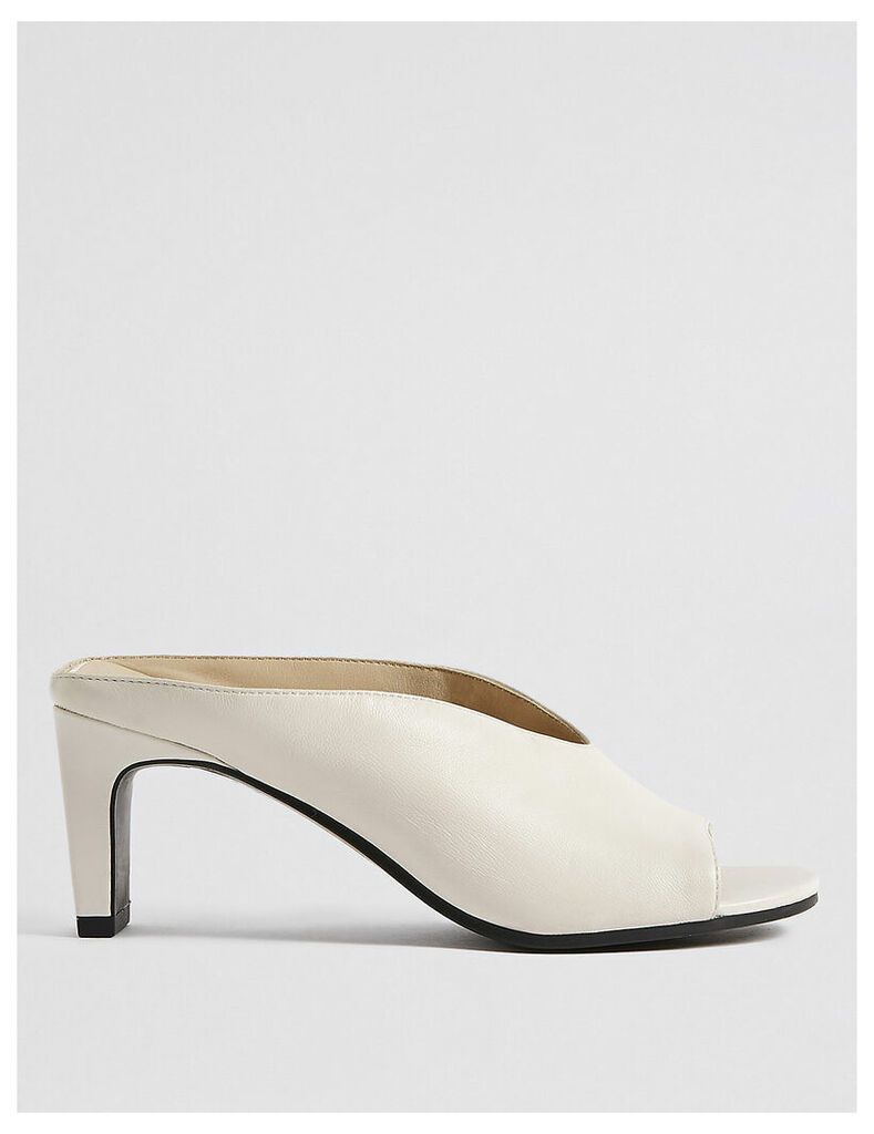M&S Collection Leather Platform Open Toe Mules