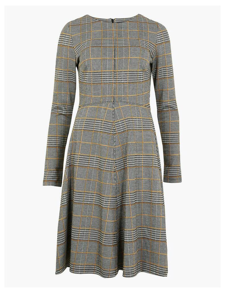 M&S Collection Checked Fit & Flare Dress
