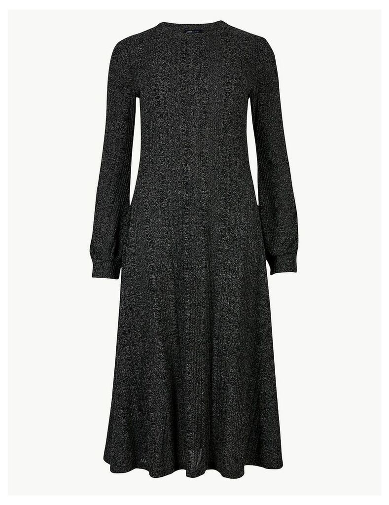 M&S Collection Jersey Cuff Sleeve Swing Midi Dress