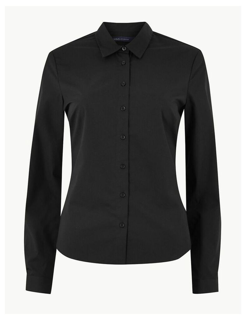 M&S Collection Cotton Rich Tailored Shirt