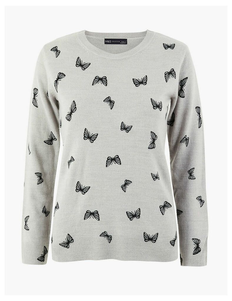 M&S Collection Butterfly Print Jumper