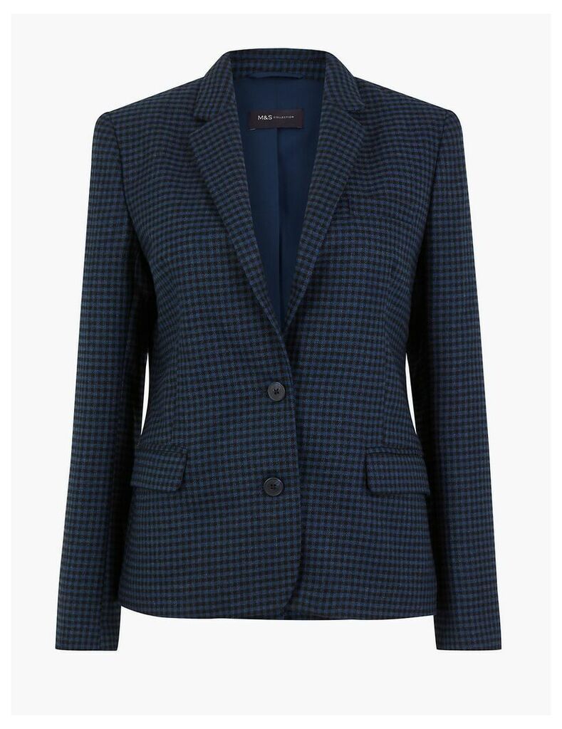 M&S Collection Checked Single Breasted Blazer