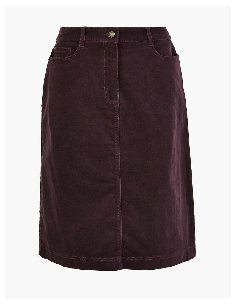 M&S Collection Cotton Rich A-Line Skirt