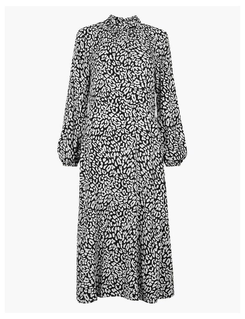 M&S Collection Animal Print Fit & Flare Midi Dress