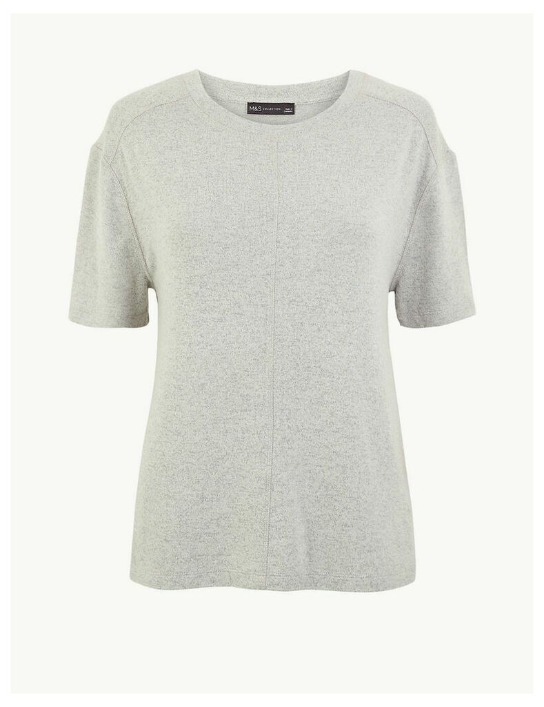 M&S Collection Marl Relaxed Fit Short Sleeve Top