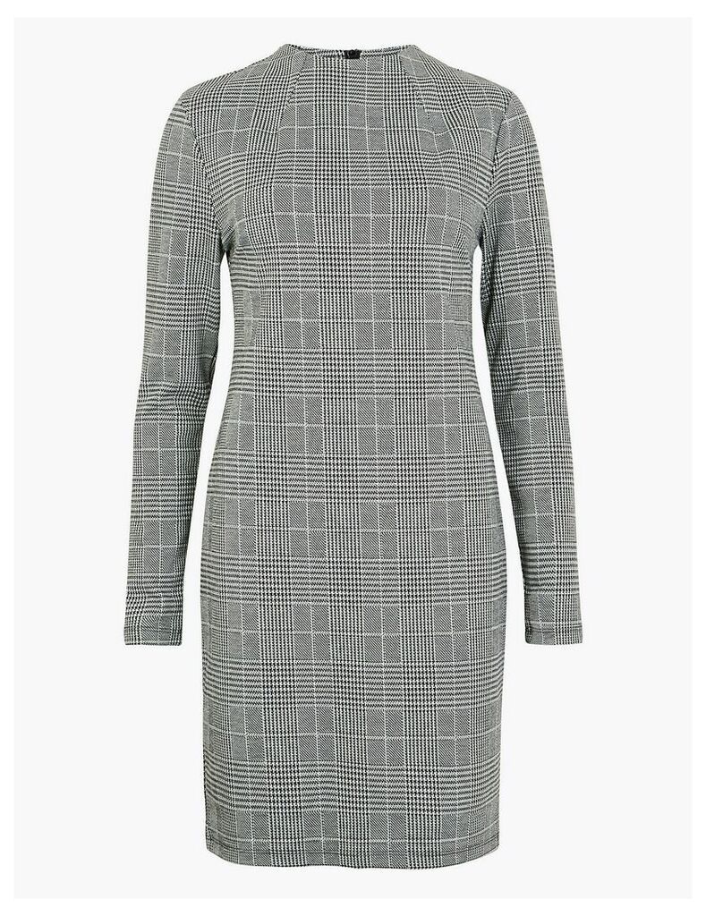 M&S Collection Jacquard Checked Shift Dress