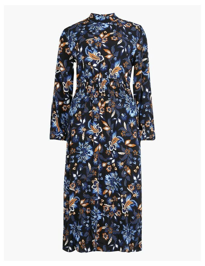 M&S Collection Waisted Floral Midi Dress