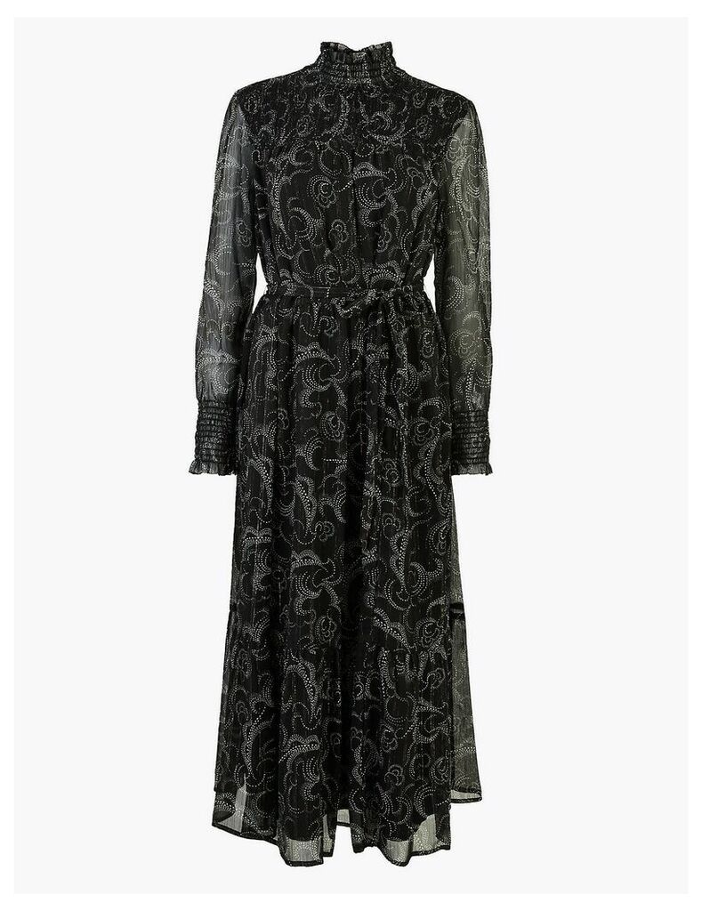 M&S Collection Swirl Print Belted Relaxed Midi Dress