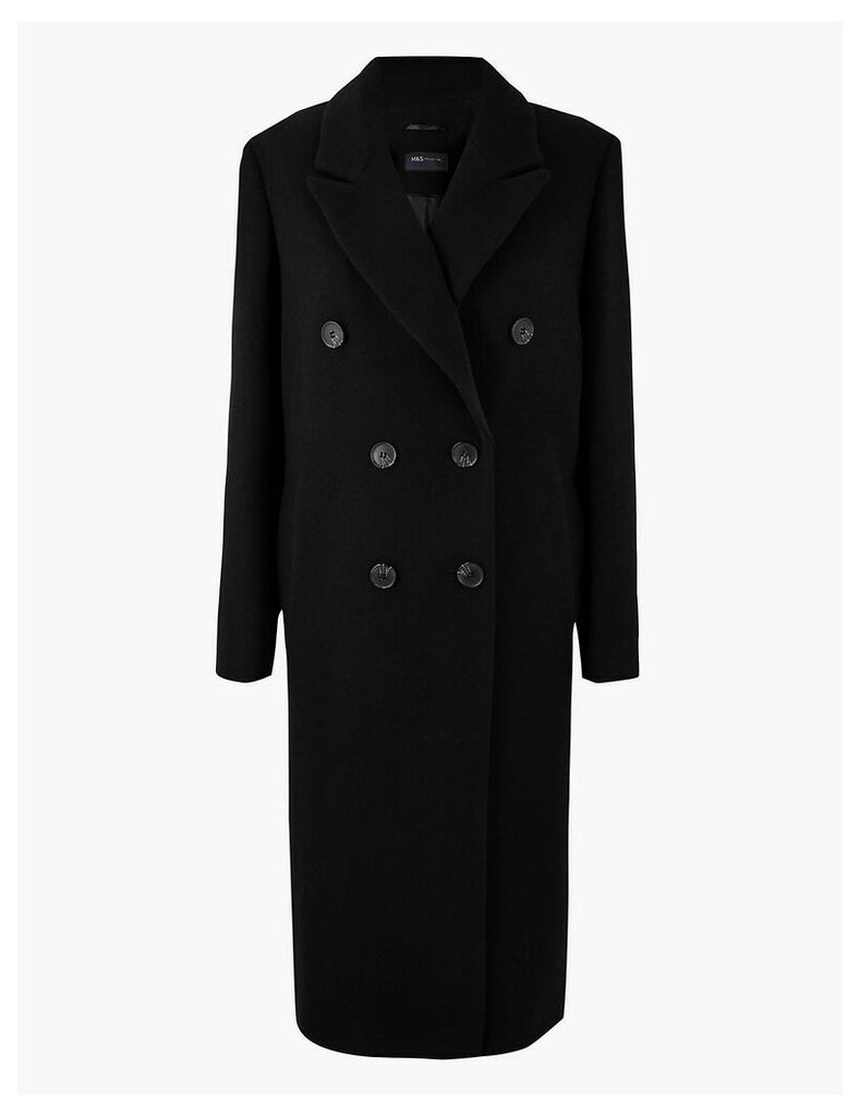 M&S Collection Wool Blend Double Breasted Overcoat