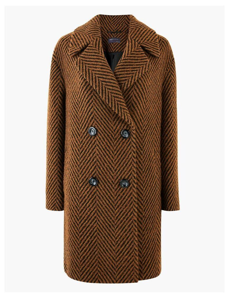 M&S Collection Herringbone Overcoat
