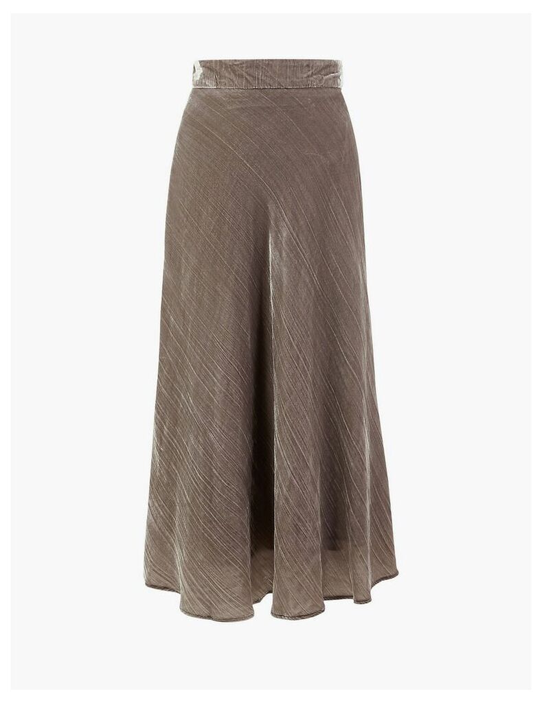 M&S Collection Velvet Slip Midi Skirt