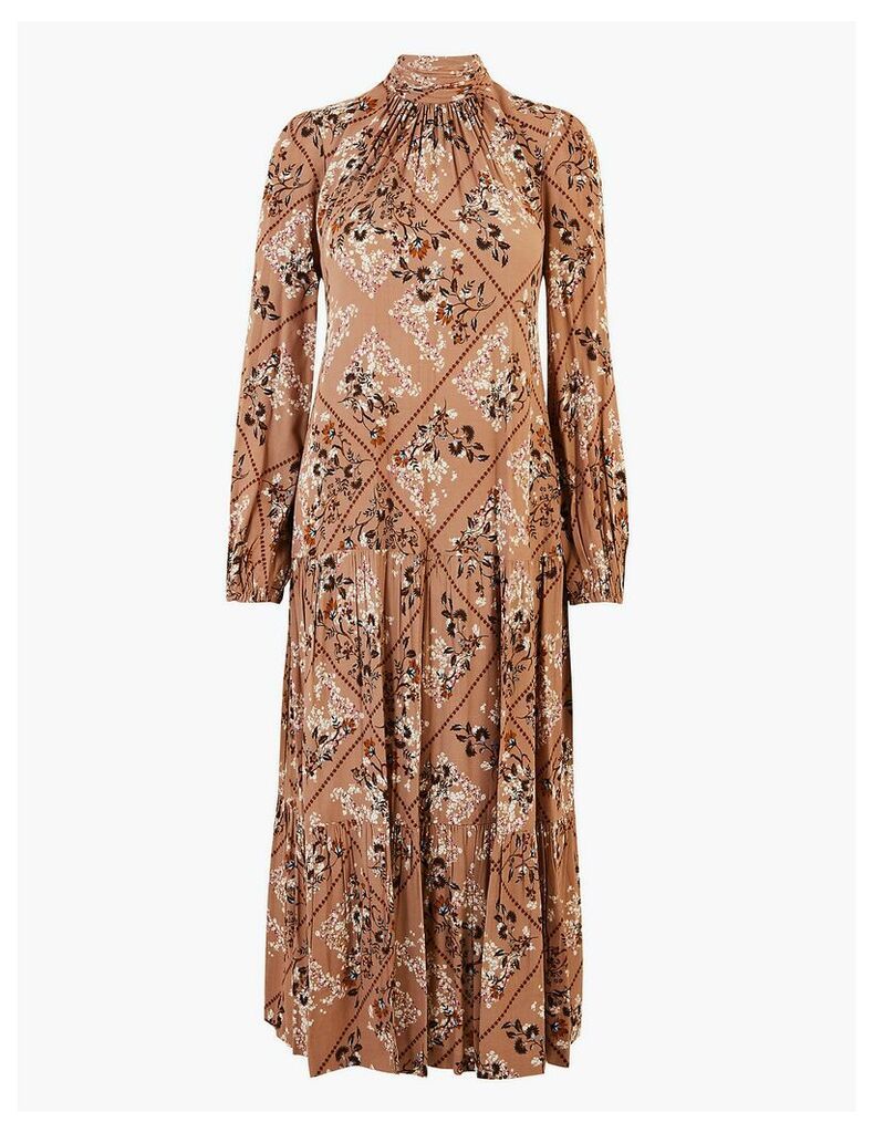 M&S Collection Floral Print Relaxed Midi Dress