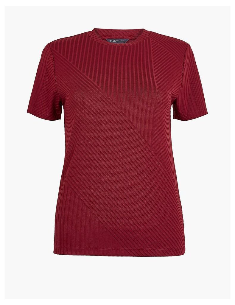M&S Collection Ribbed Round Neck T-Shirt