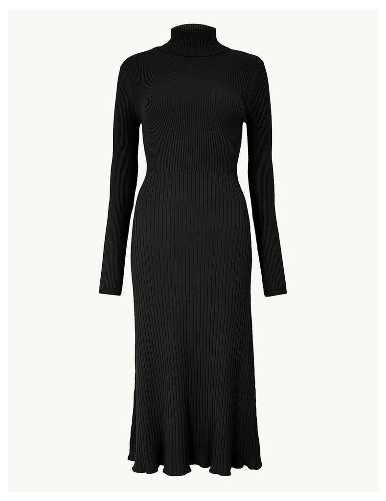 M&S Collection Ribbed Fit & Flare Knitted Dress