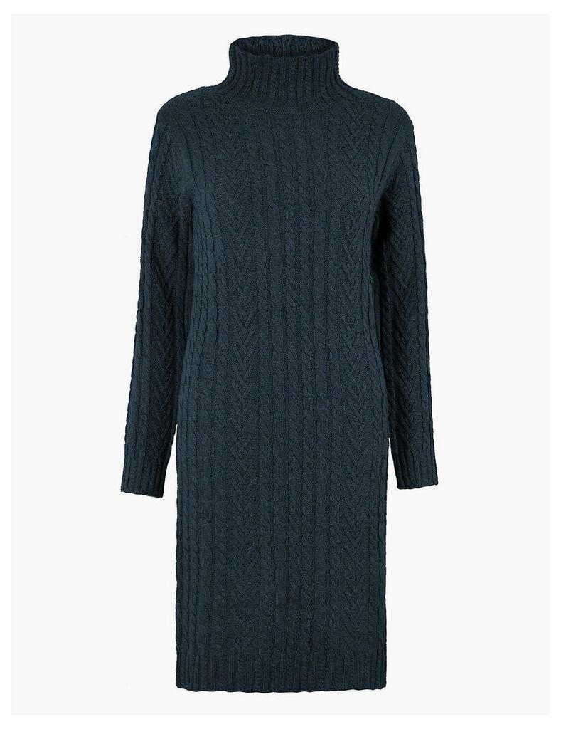 M&S Collection Cotton Cable Knit Midi Dress