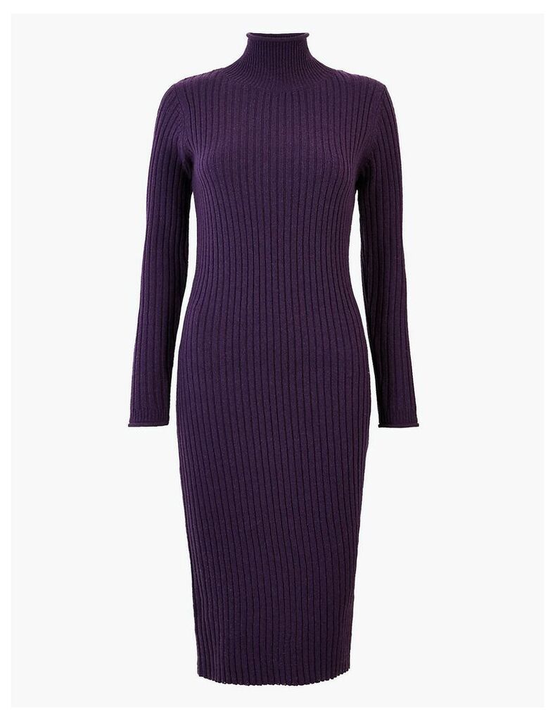 M&S Collection Ribbed Knitted Midi Dress