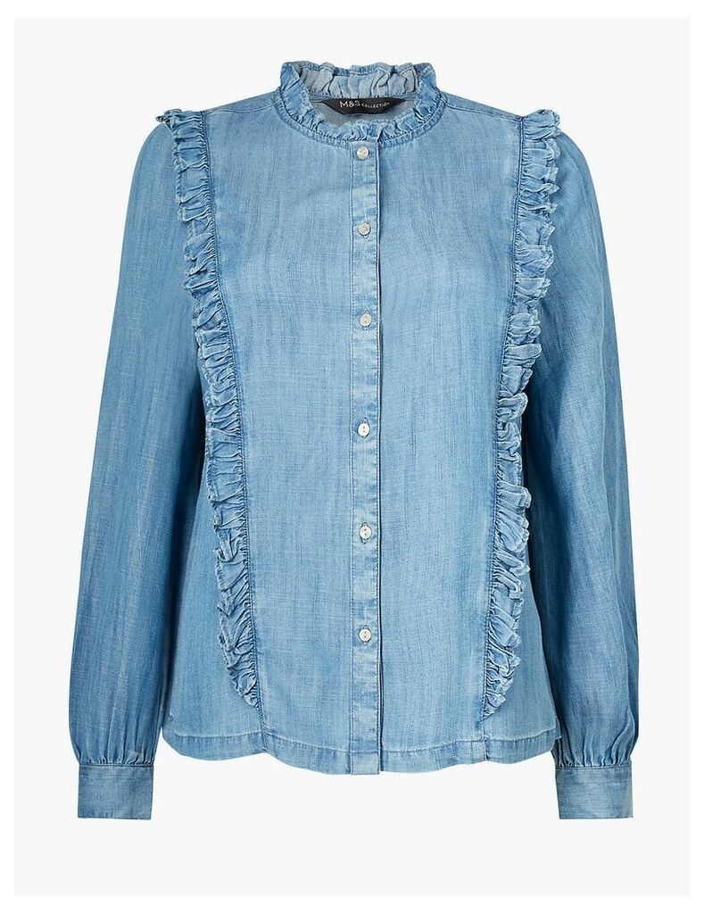 M&S Collection Button Detailed Ruffled Blouse