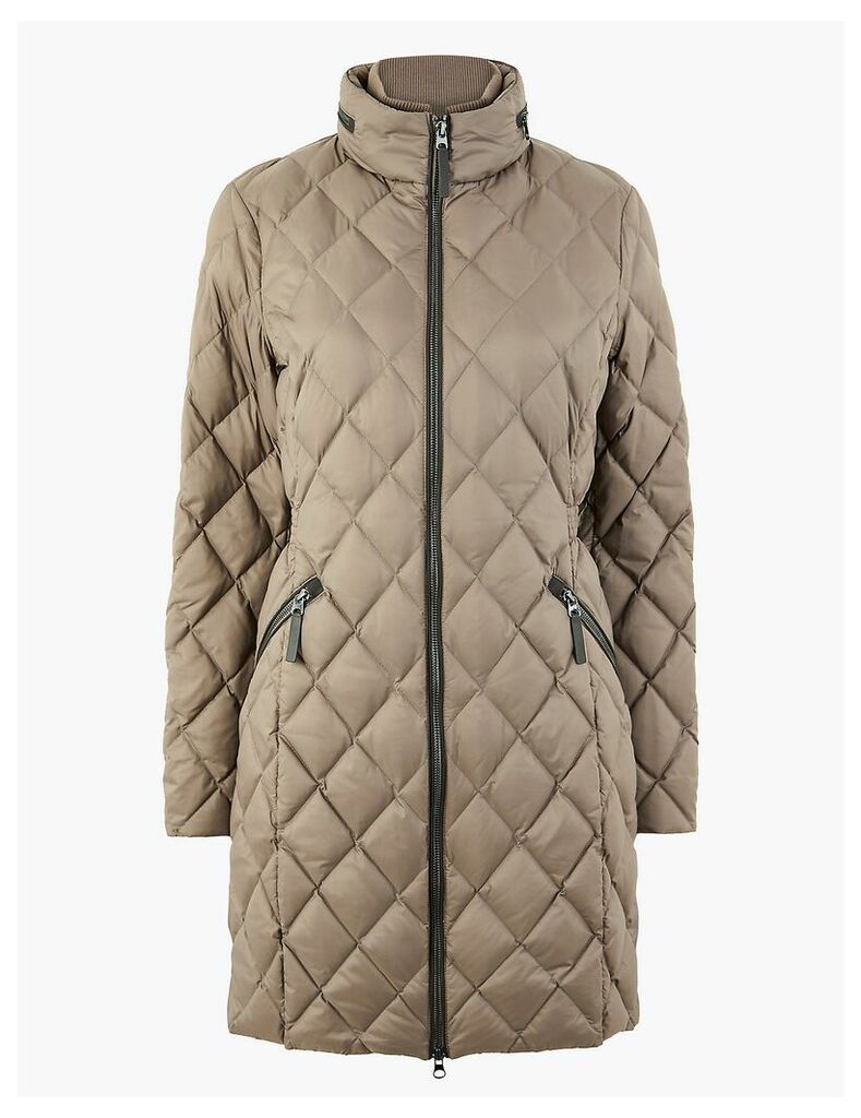 M&S Collection Quilted Down & Feather Coat