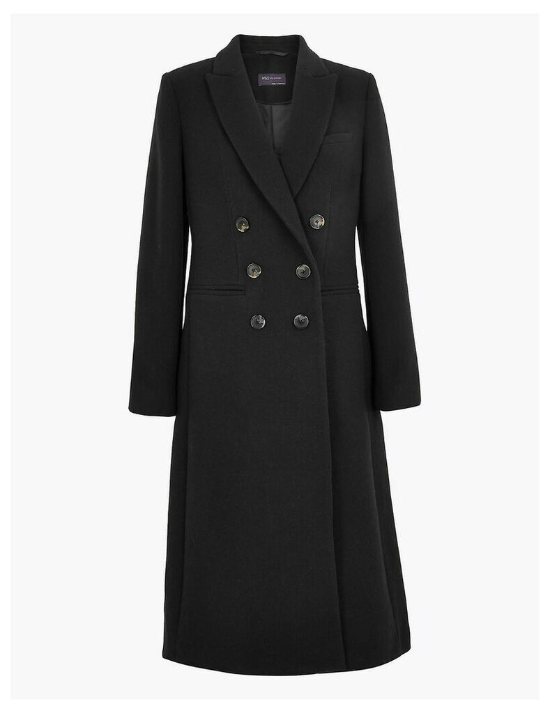 M&S Collection Wool Blend Waisted Overcoat