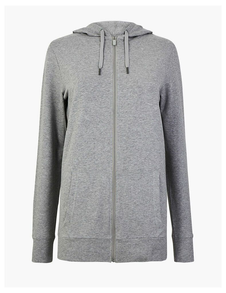 M&S Collection Cotton Rich Longline Hooded Sweatshirt