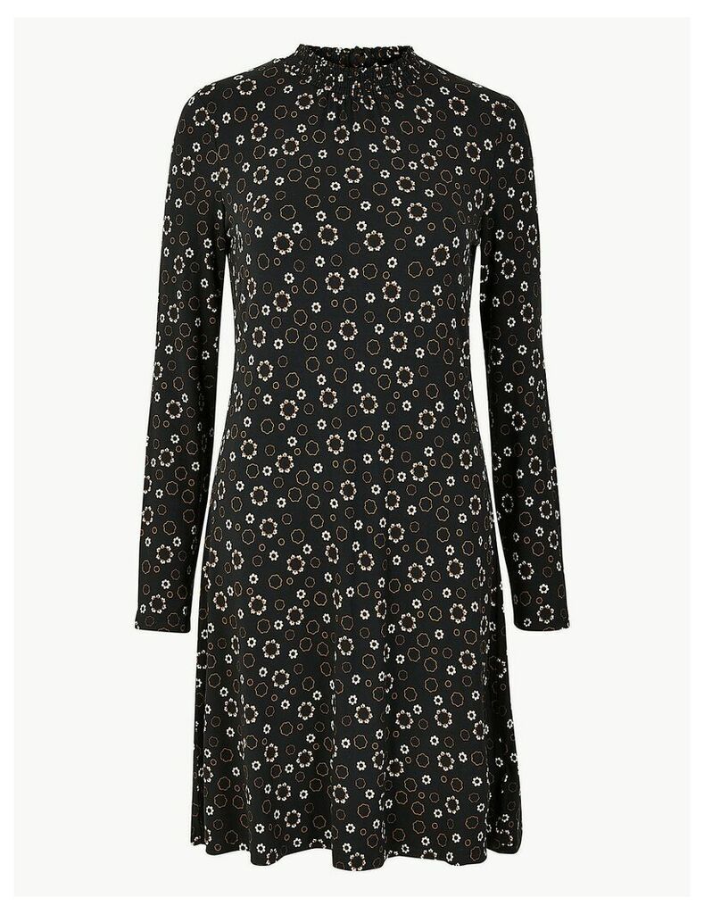 M&S Collection Floral Jersey Knee Length Swing Dress