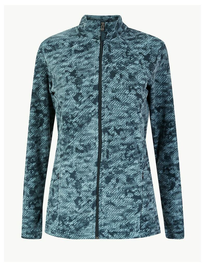 M&S Collection Panelled Printed Fleece Jacket