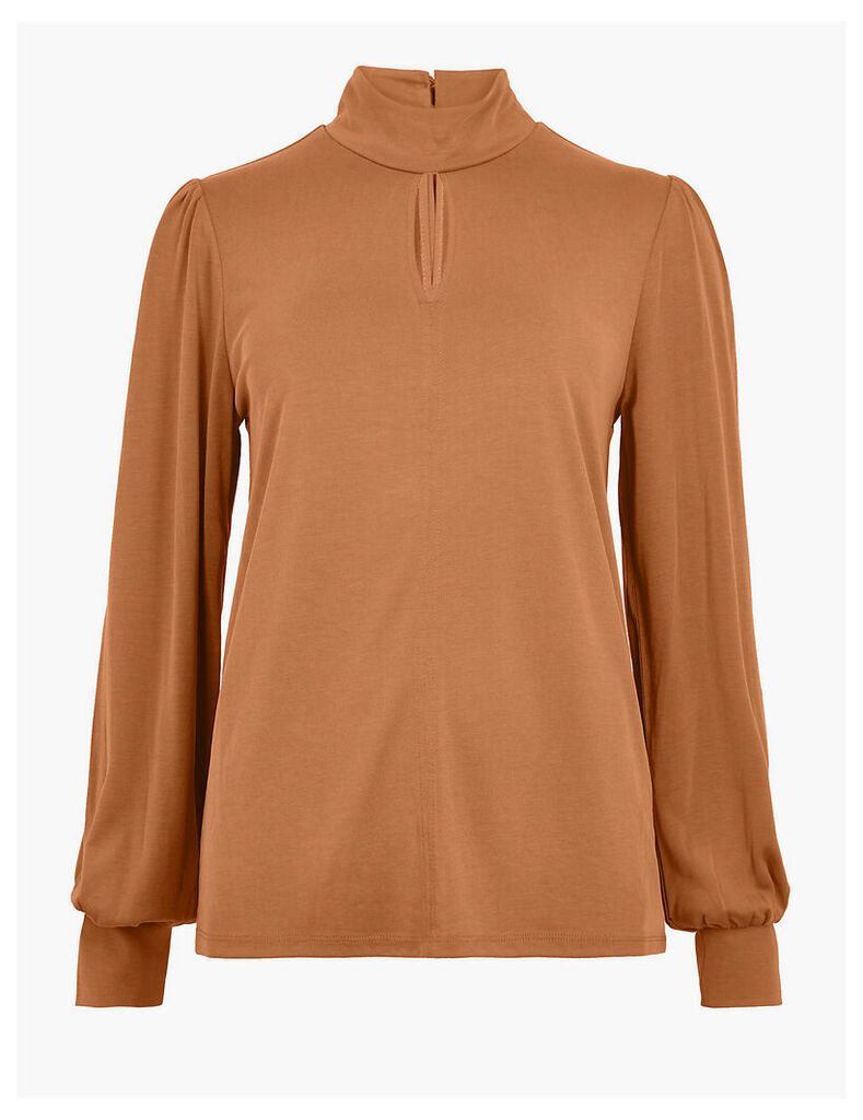 M&S Collection Keyhole Long Sleeve Top