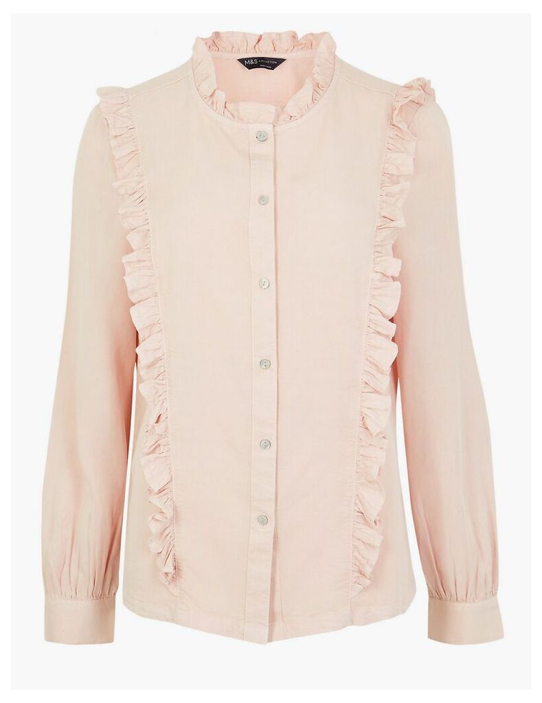 M&S Collection Tencel  Ruffle Detail Blouse