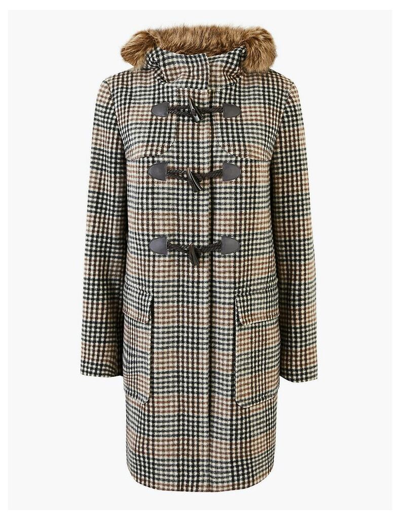 M&S Collection Checked Duffle Coat