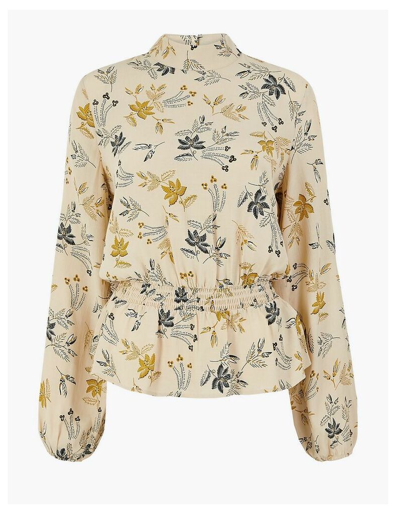 M&S Collection Printed Waisted Blouse