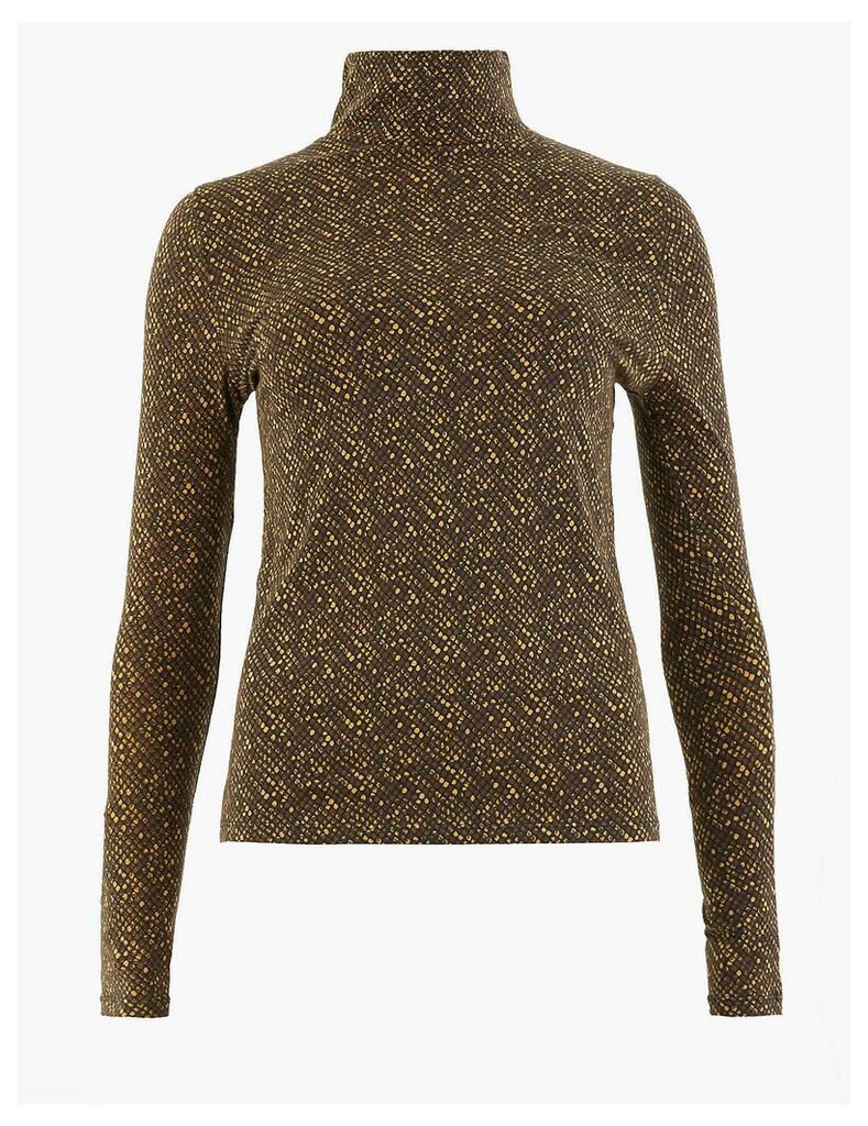M&S Collection Cotton Rich Animal Print Top
