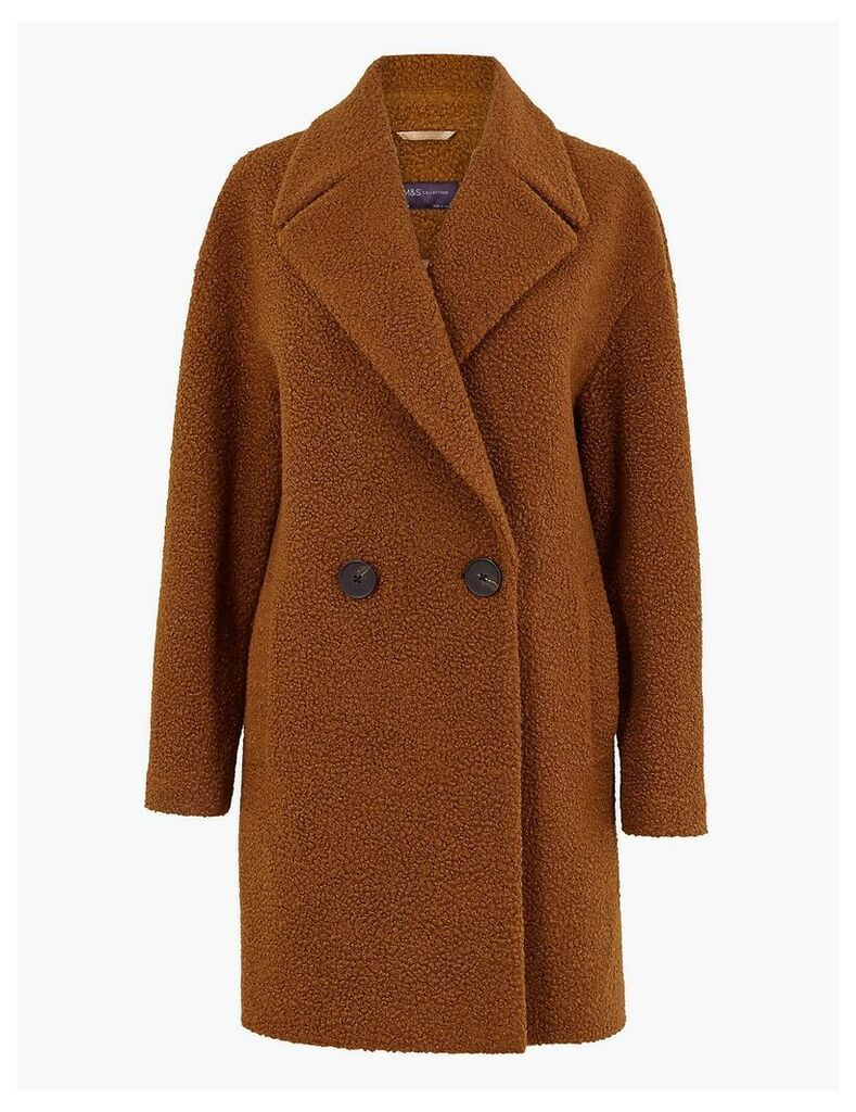 M&S Collection Bouclé Double Breasted Coat