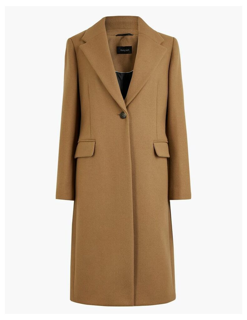 Autograph Wool Blend Single Breasted Coat