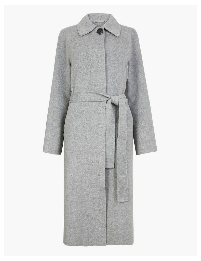 M&S Collection Wool Blend Belted Car Coat