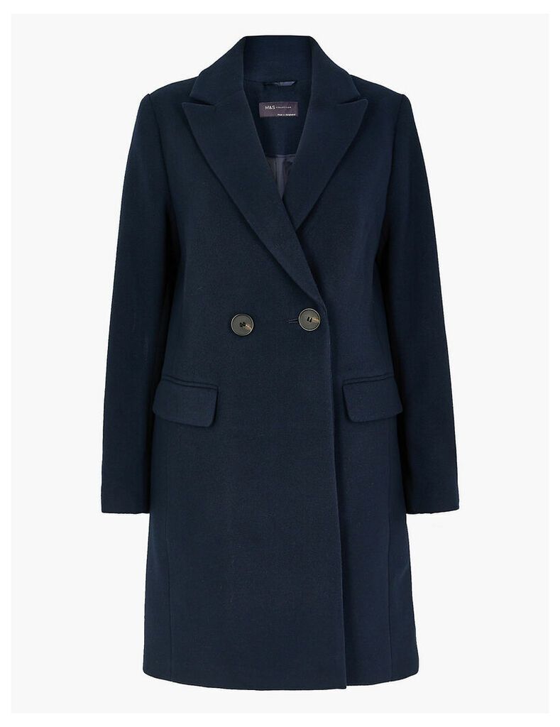 M&S Collection Soft Touch Double Breasted City Overcoat