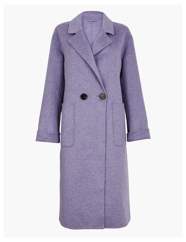 M&S Collection Button Detailed Double Breasted Overcoat