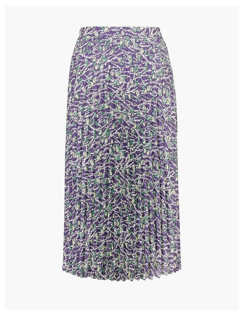 M&S Collection Floral Pleated Midi Skirt