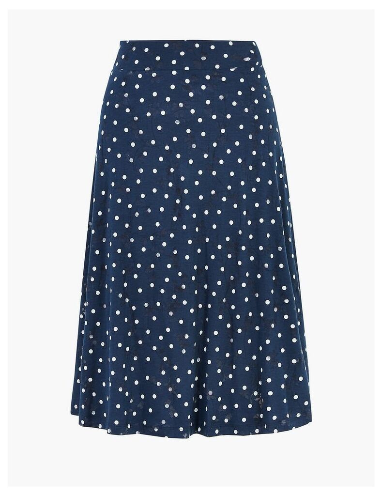 M&S Collection Cotton Polka Dot A-Line Skirt