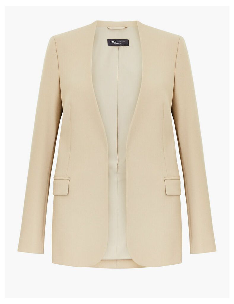 M&S Collection Collarless Open Front Blazer