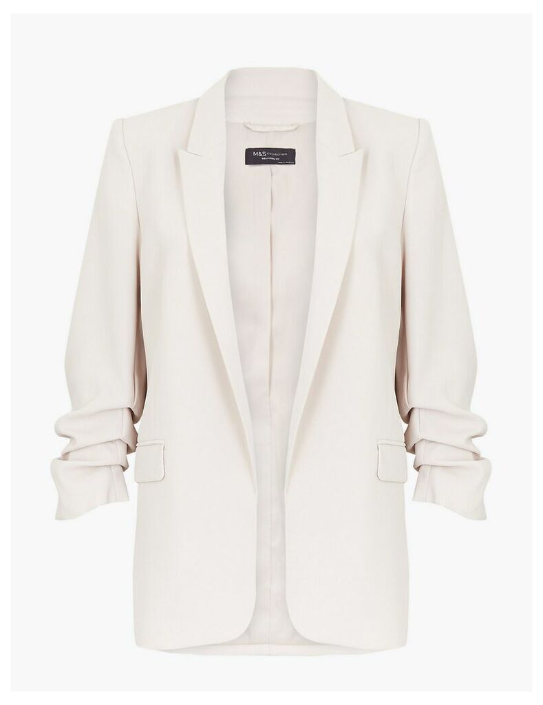 M&S Collection Open Front Ruched Sleeve Blazer