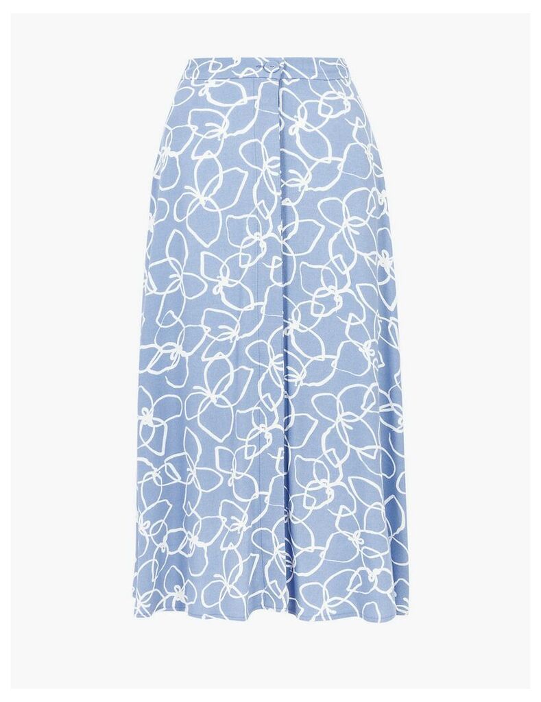 M&S Collection Printed Slip Midi Skirt