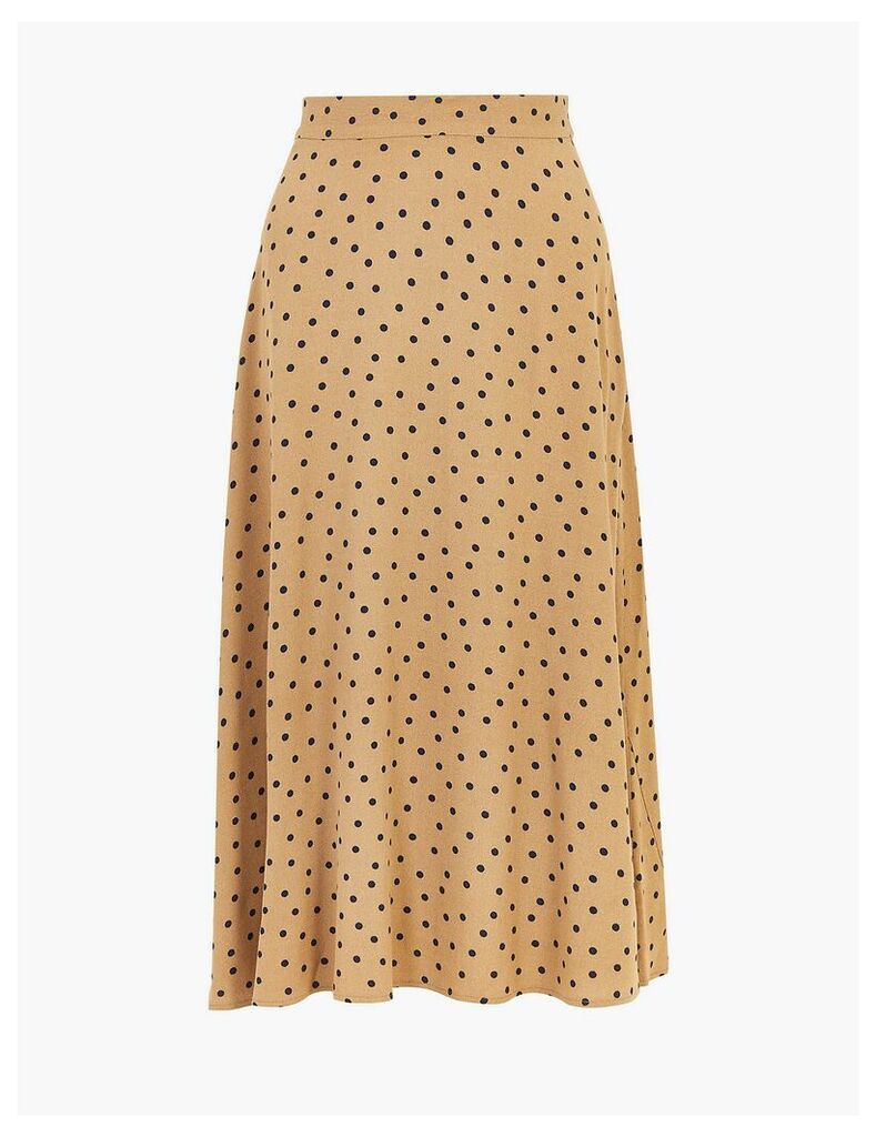 M&S Collection Polka Dot Circle Midi Fit & Flare Skirt
