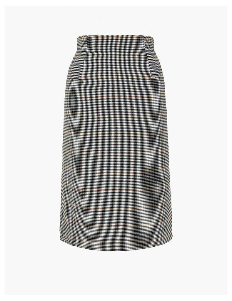 M&S Collection Checked Tailored Pencil Skirt