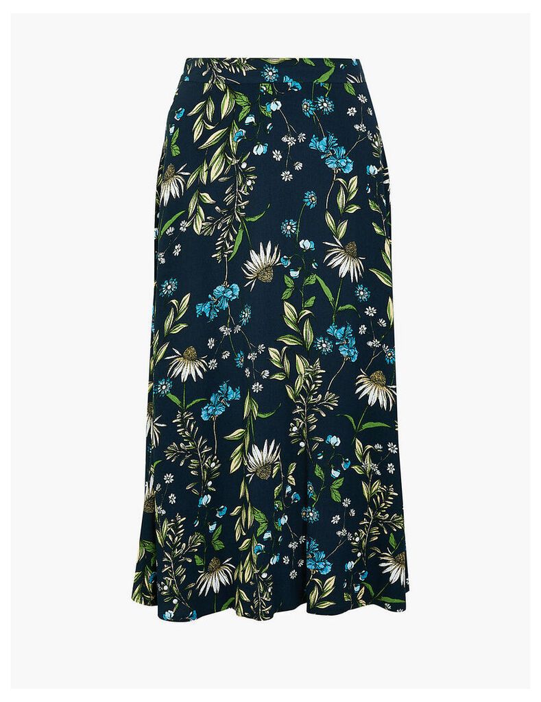M&S Collection Floral Midi A-Line Skirt