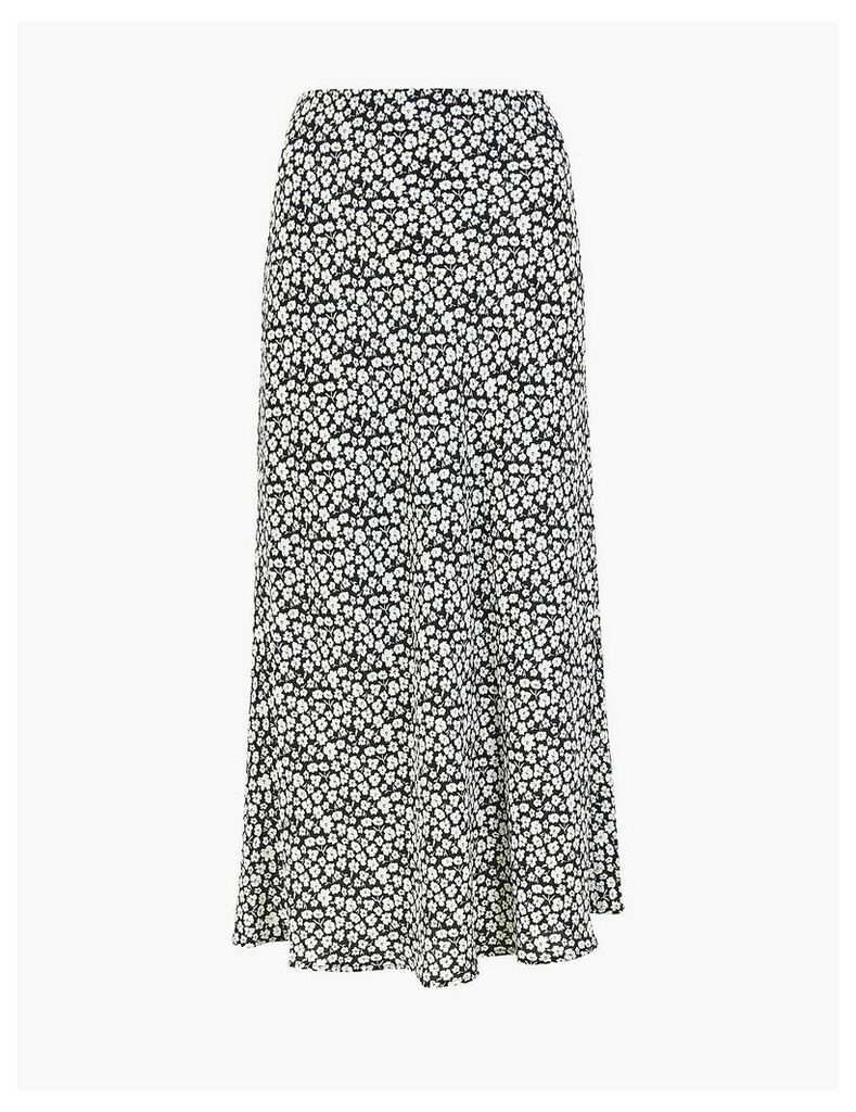 M&S Collection Floral Midi Fit & Flare Skirt